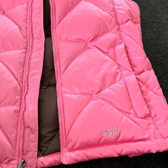 ‼️SOLD‼️ THE NORTH FACE PINK 550 GOOSE DOWN PUFFER VEST - Picture 7 of 12